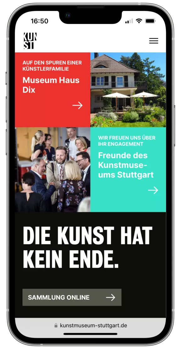 Website Kunstmuseum Stuttgart Smartphone