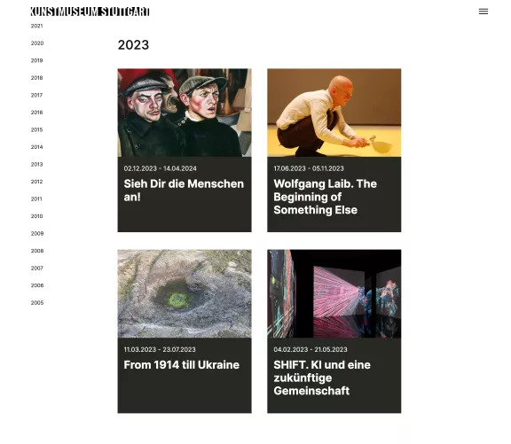 Archiv Ausstellungen Kunstmuseum Stuttgart