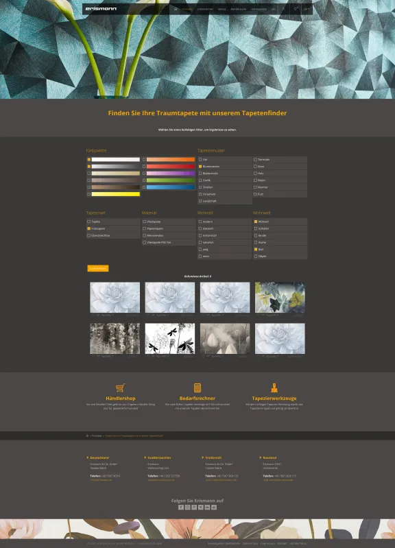 Erismann - Website Tapetenfinder